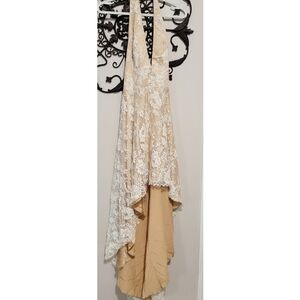 Elegant Lace Halter Dress